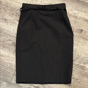 Ann Taylor Classic Petite Dark Gray Wool Pencil Skirt